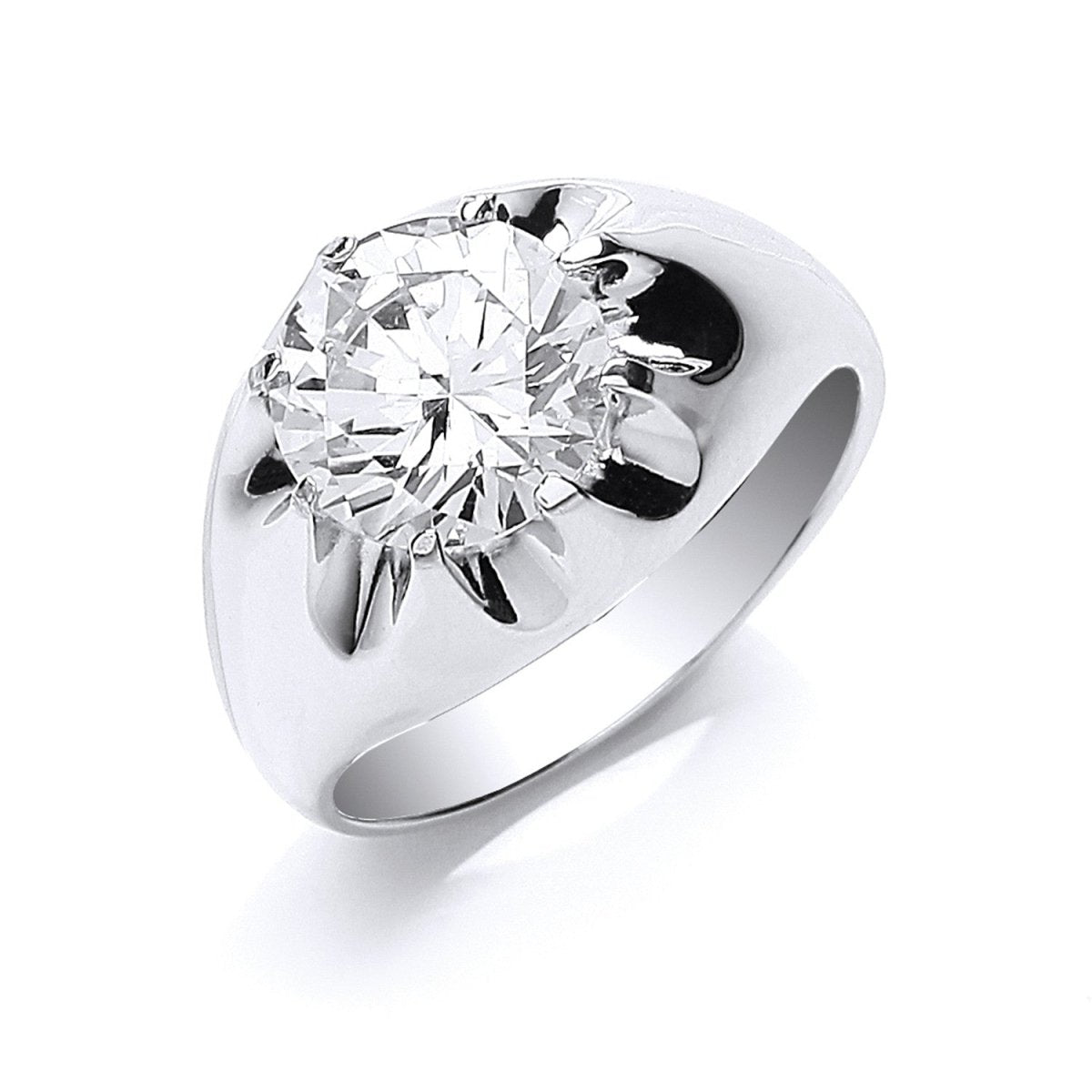 Sterling Silver Gents S/S Cz Ring - Samuel Perry