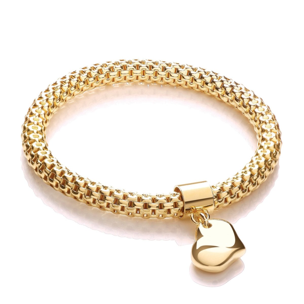 Sterling Silver & Gold Vermeil Heart Mesh Bracelet - Samuel Perry
