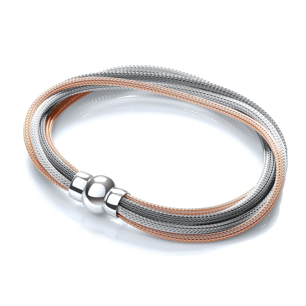 Sterling Silver & Gold Vermeil Magnetic Mesh Bracelet - Samuel Perry