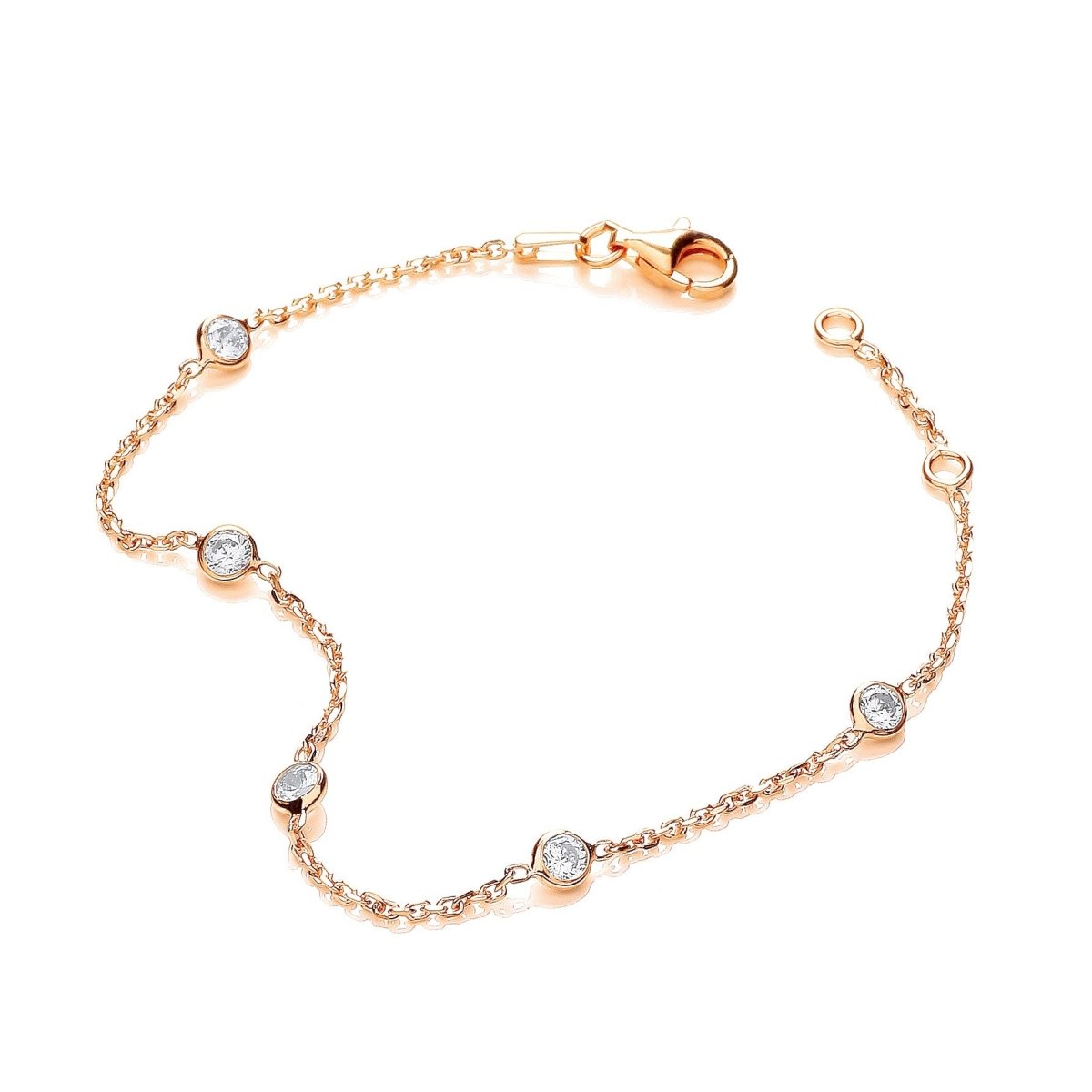 Sterling Silver & Gold Vermeil Rubover CZ Bracelet - Samuel Perry