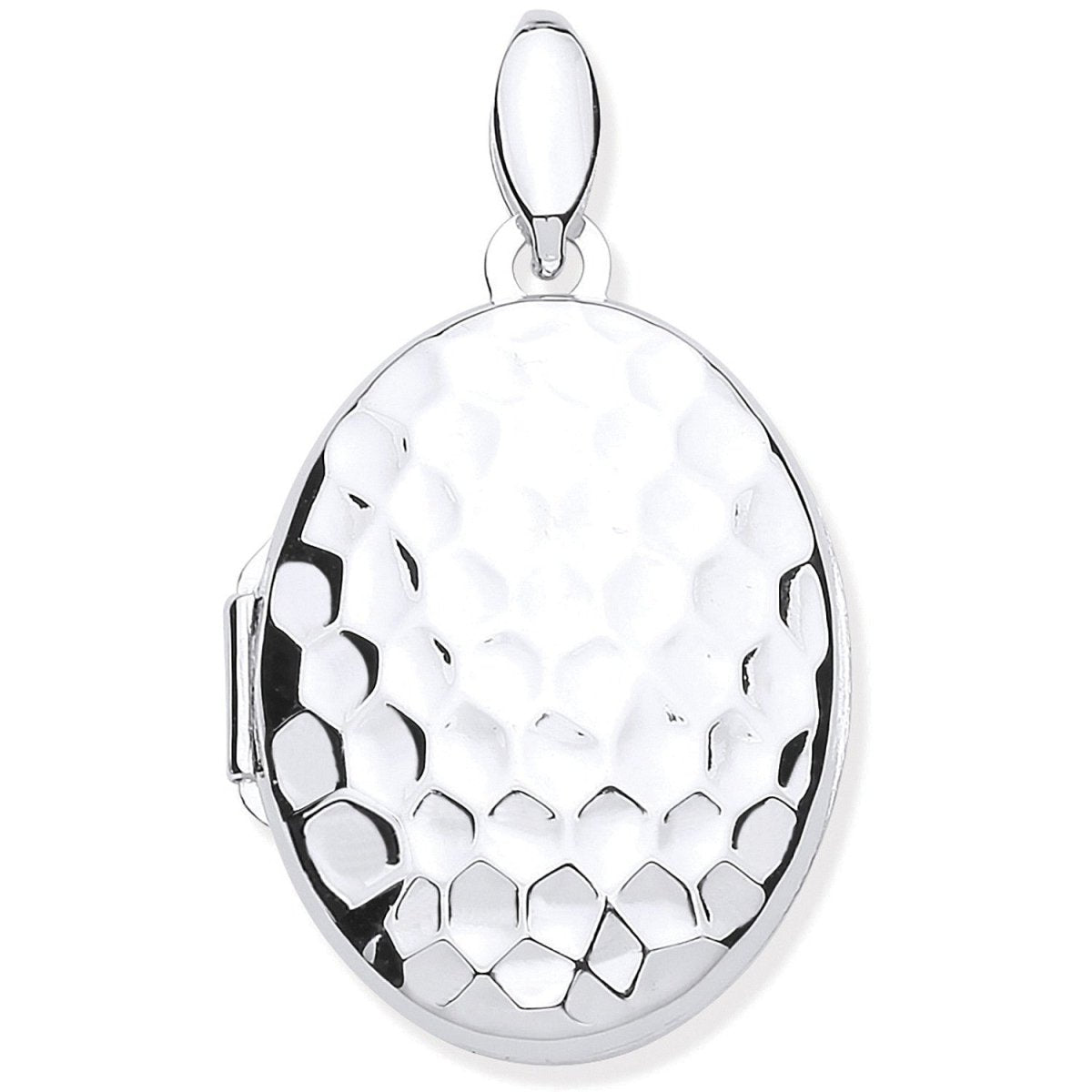 Sterling Silver Golf Ball Print Oval Locket - Samuel Perry