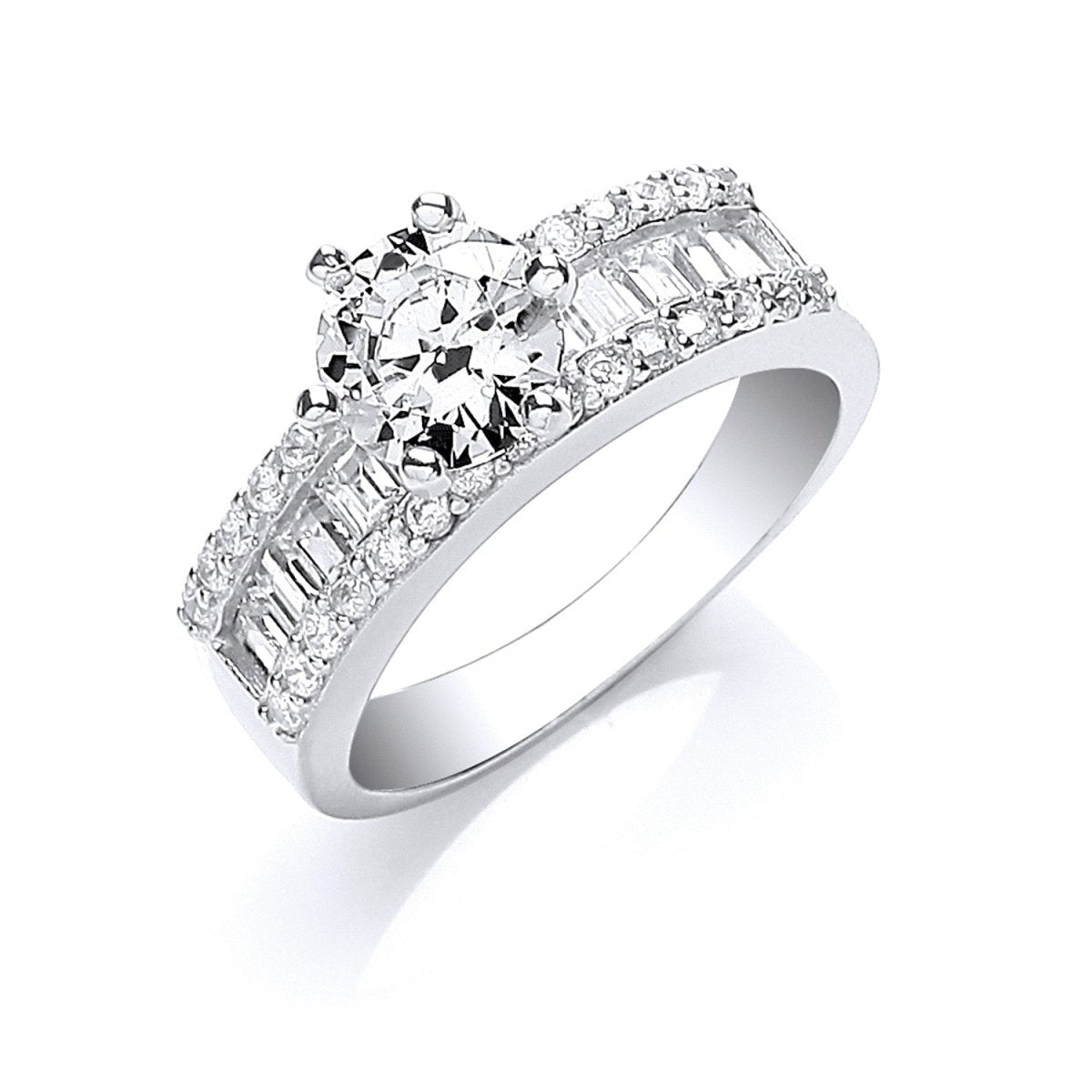 Sterling Silver Half ET with Cz in the Centre Ring - Samuel Perry