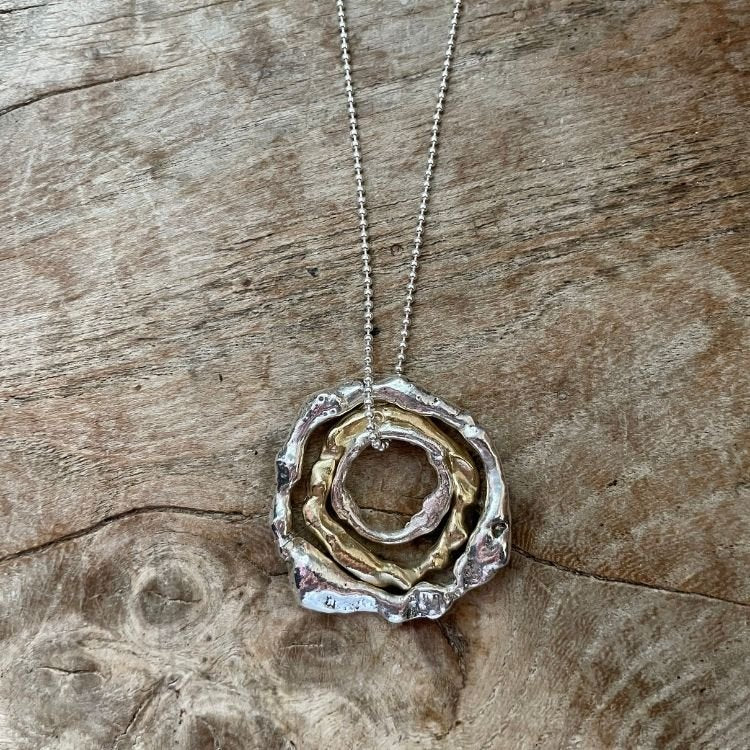 Sterling Silver Halo Necklace - Large - Samuel Perry
