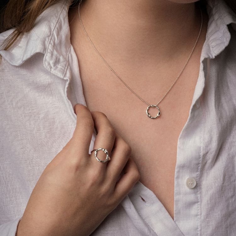 Sterling Silver Halo Necklace - Small - Samuel Perry