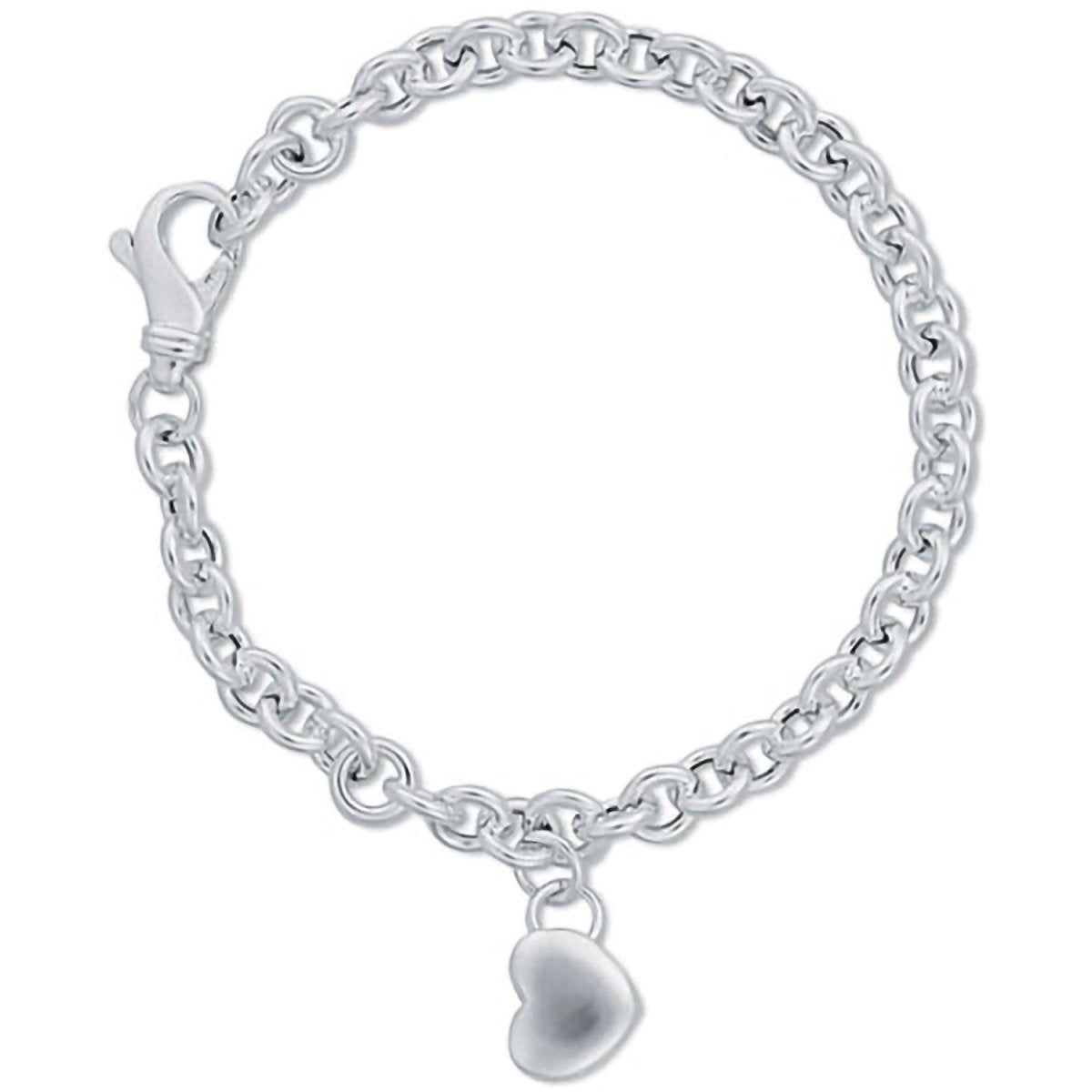 Sterling Silver Heart Charm Bracelet - Samuel Perry