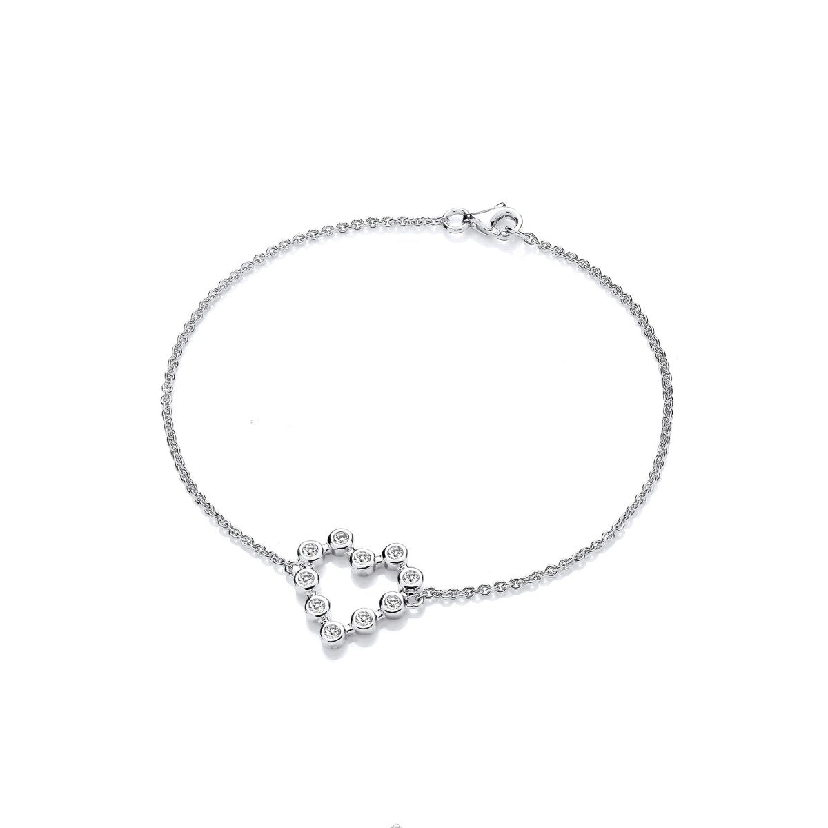 Sterling Silver Heart CZ Bracelet - Samuel Perry