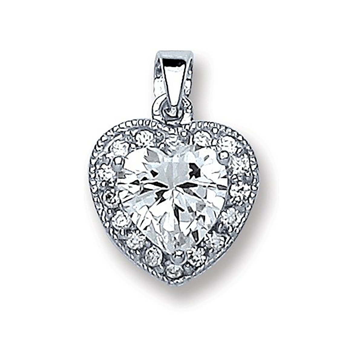 Sterling Silver Heart CZ Pendant – Timeless Elegance - Samuel Perry
