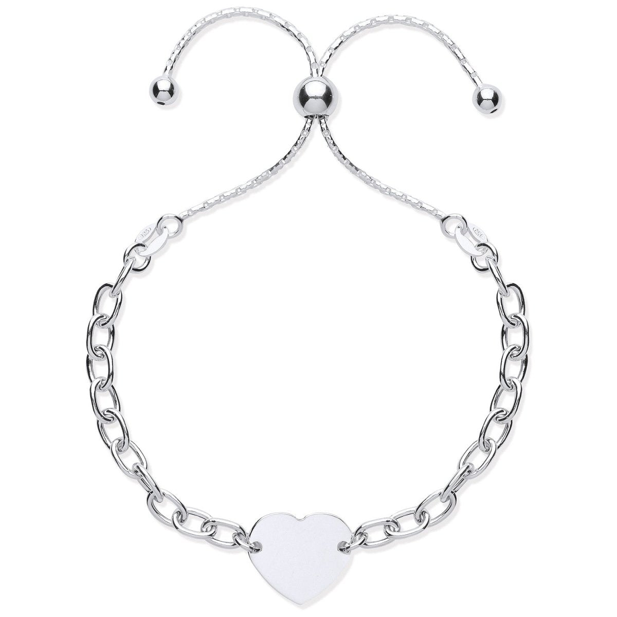 Sterling Silver Heart Friendship Bracelet - Samuel Perry
