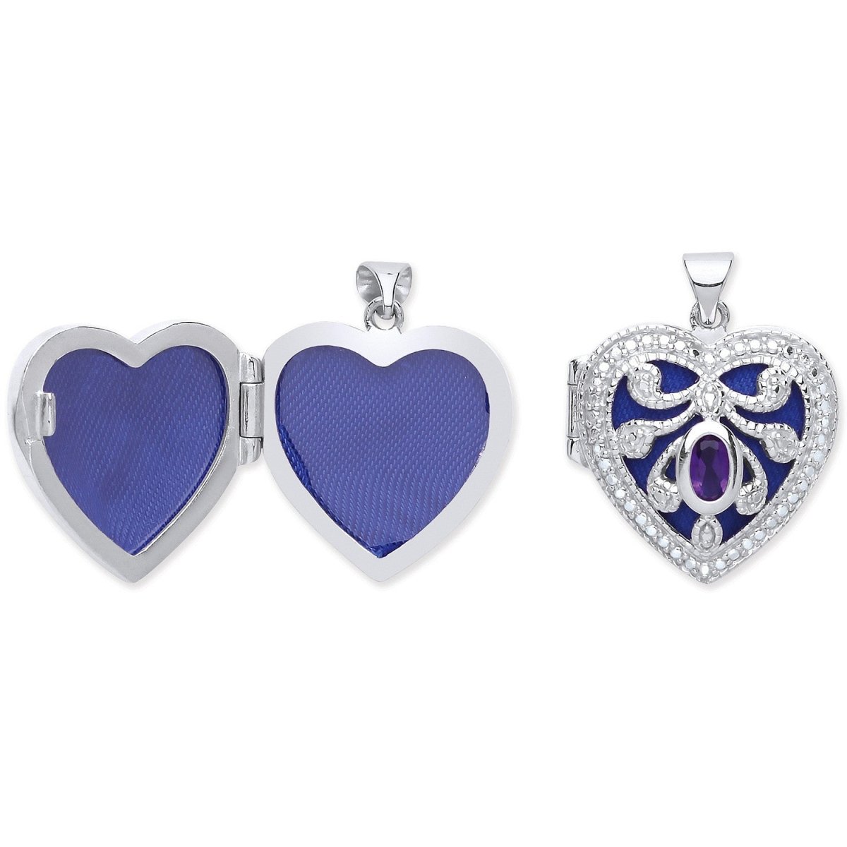 Sterling Silver Heart Locket with Amethyst – Timeless Treasure - Samuel Perry