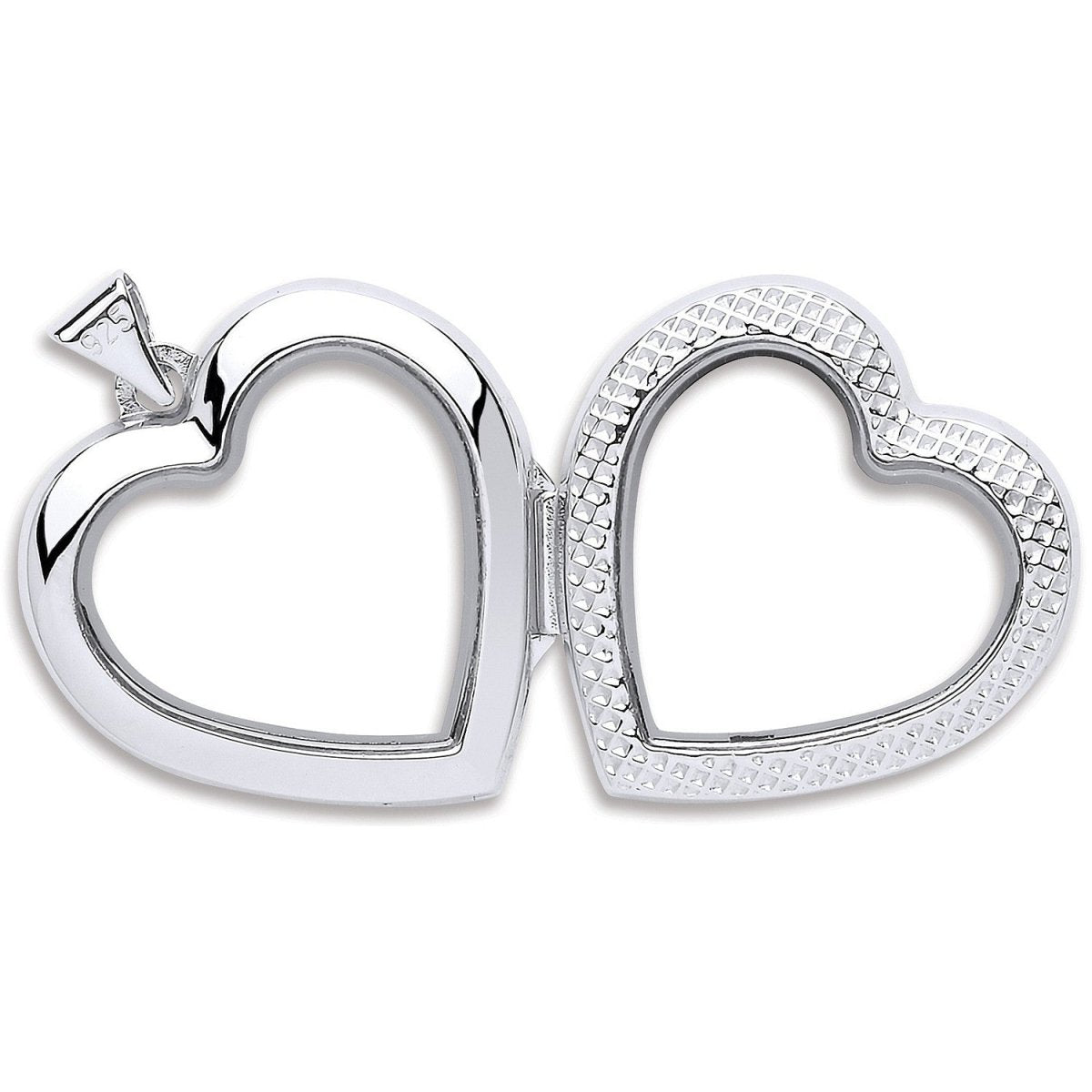 Sterling Silver Heart Locket with Ribbed Side – Timeless & Elegant - Samuel Perry