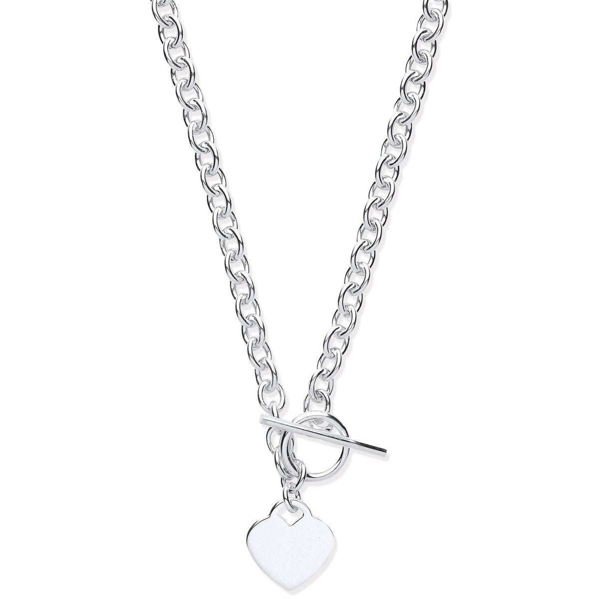 Sterling Silver Heart T - Bar Elegant Collarette - Samuel Perry