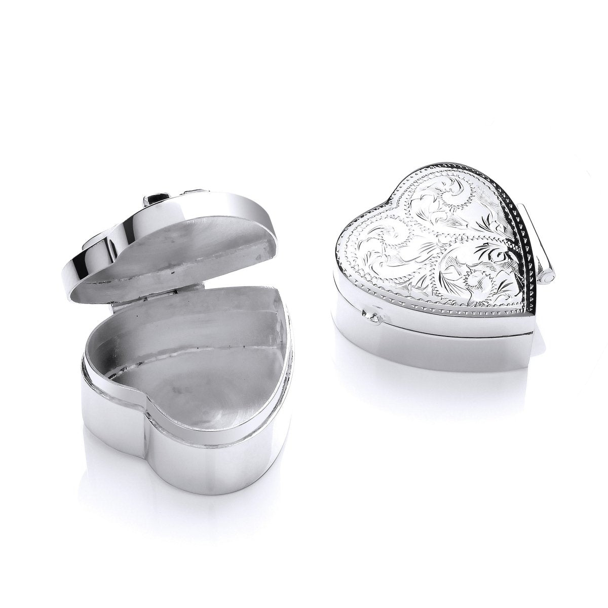 Sterling Silver Heart Trinket (Pill) Box – Elegant Keepsake Storage - Samuel Perry