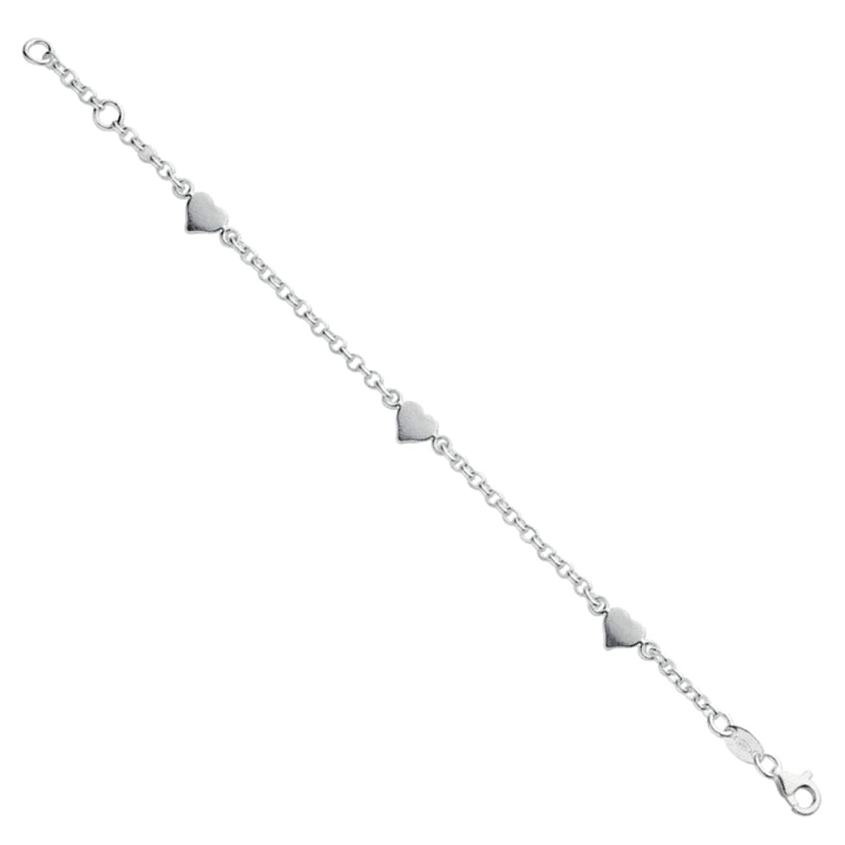 Sterling Silver Hearts Anklet - Samuel Perry