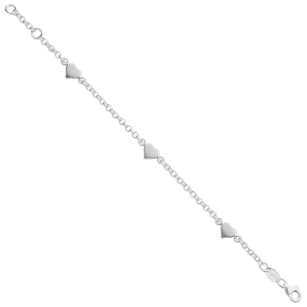 Sterling Silver Hearts Baby 6" Bracelet - Samuel Perry