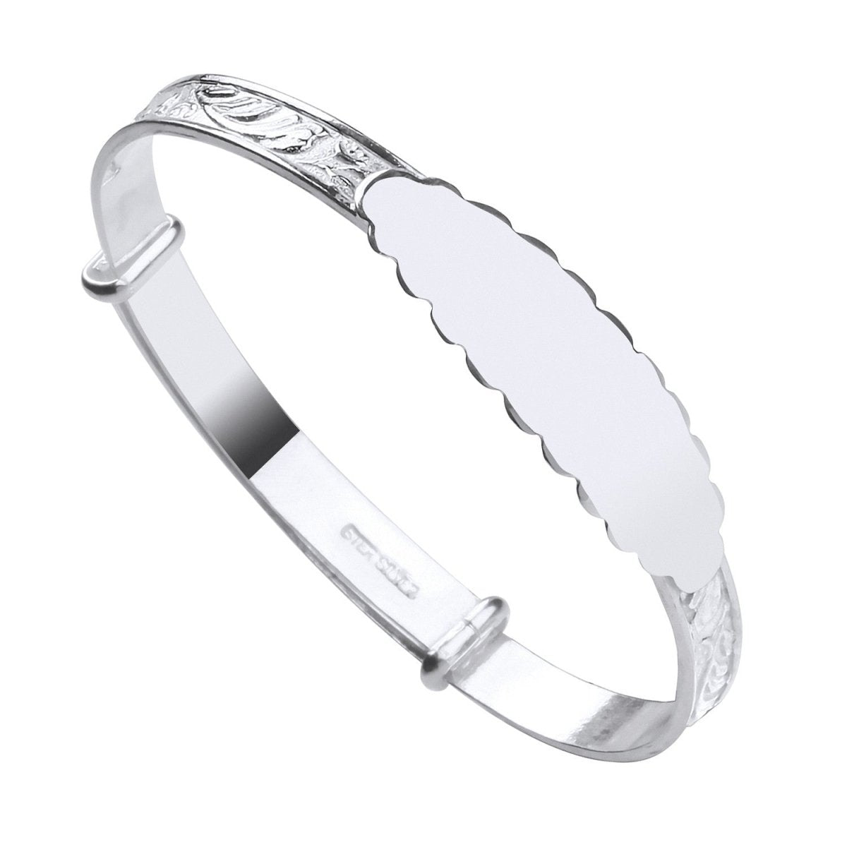 Sterling Silver ID Expandable Baby Bangle - Samuel Perry
