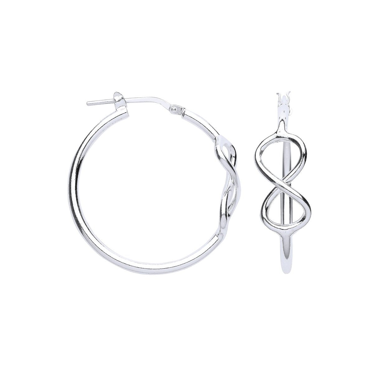 Sterling Silver Infinity 28mm Hoop Earrings - Samuel Perry