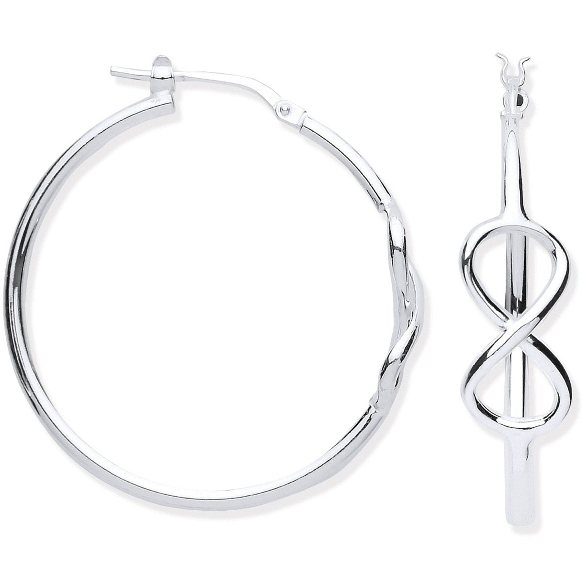 Sterling Silver Infinity 34mm Hoop Earrings - Samuel Perry