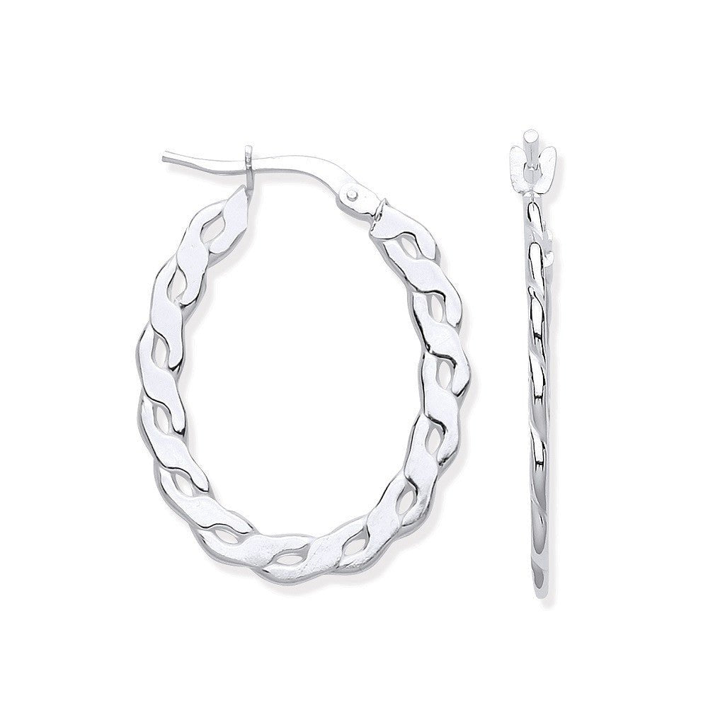 Sterling Silver Infinity Link, Oval Hoop Earrings - Samuel Perry