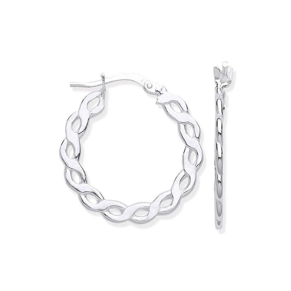 Sterling Silver Infinity Link, Round Hoop Earrings - Samuel Perry