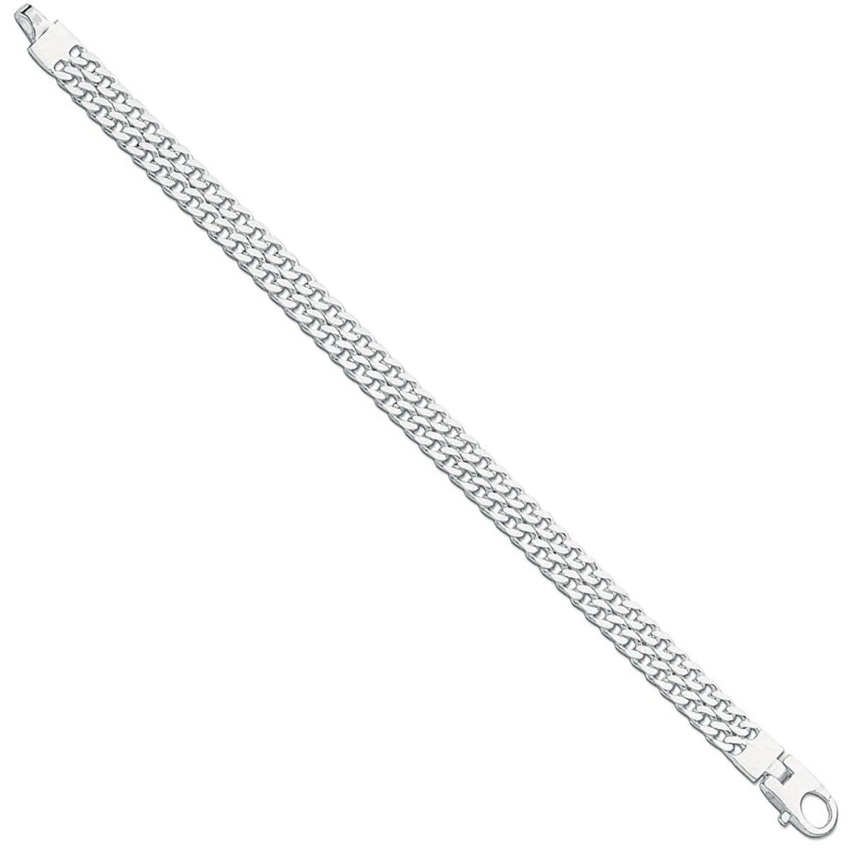 Sterling Silver Ladies Double Link Curb Bracelet - Samuel Perry