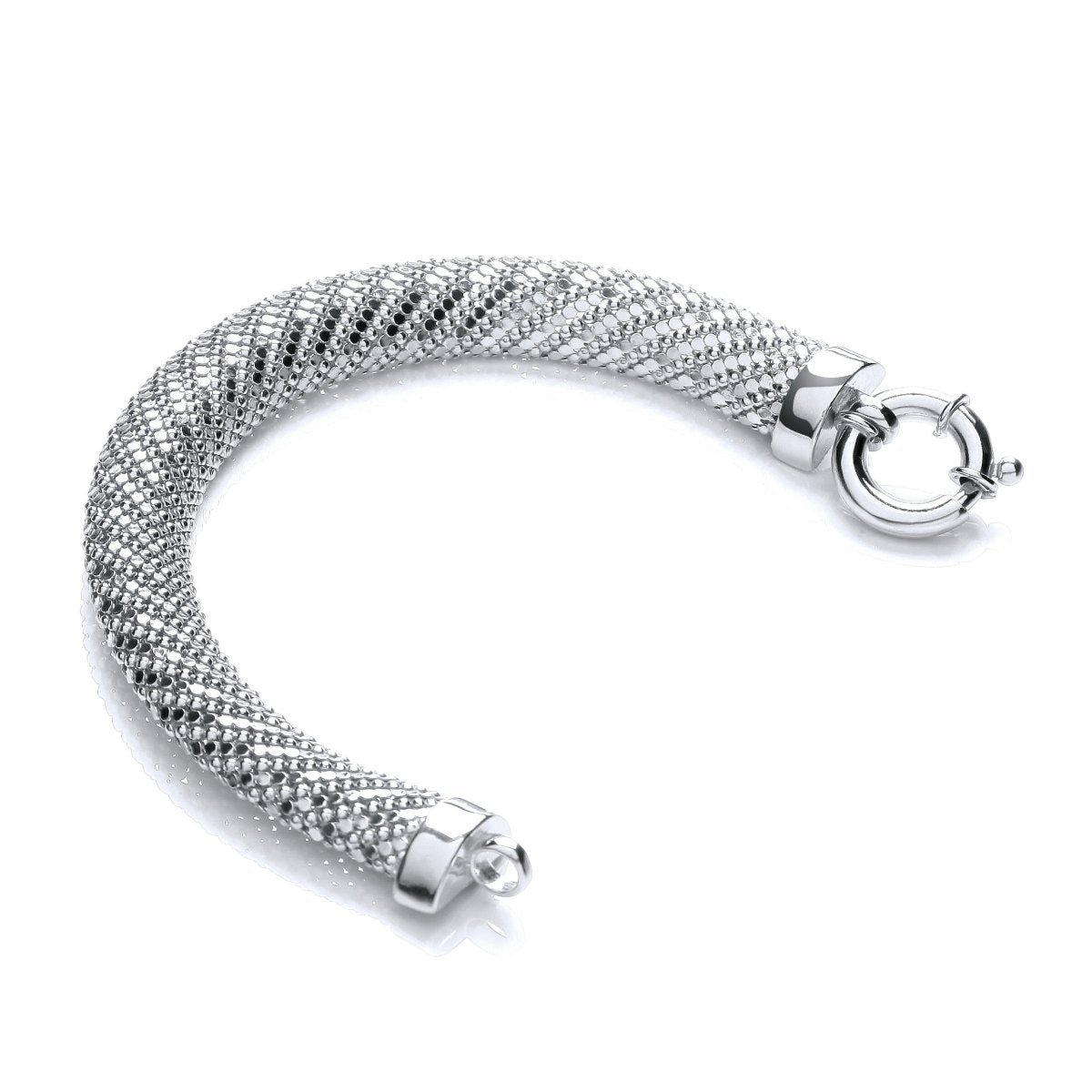 Sterling Silver Large Twist Mesh Bracelet - Samuel Perry