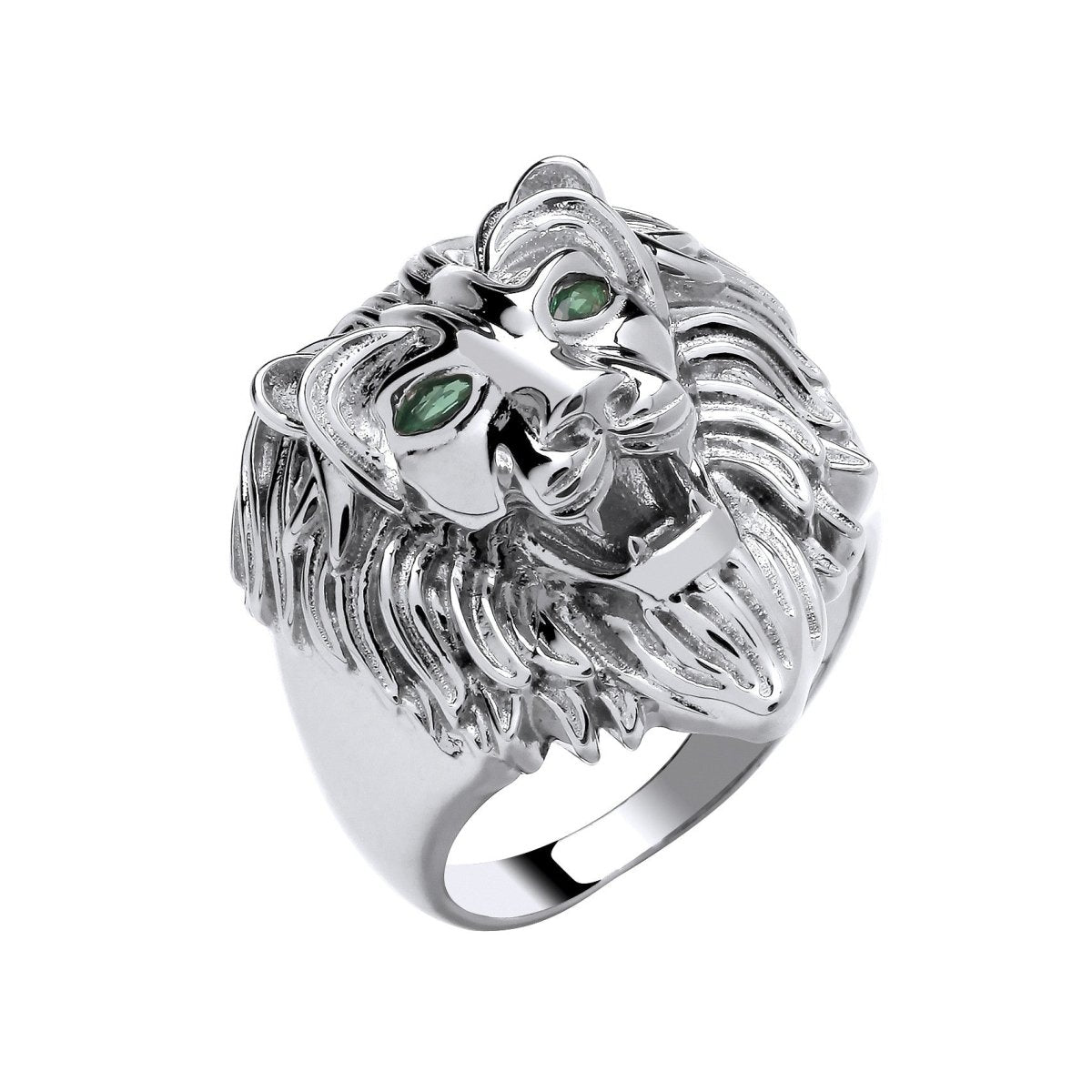 Sterling Silver Lion Head Gents Ring - Samuel Perry