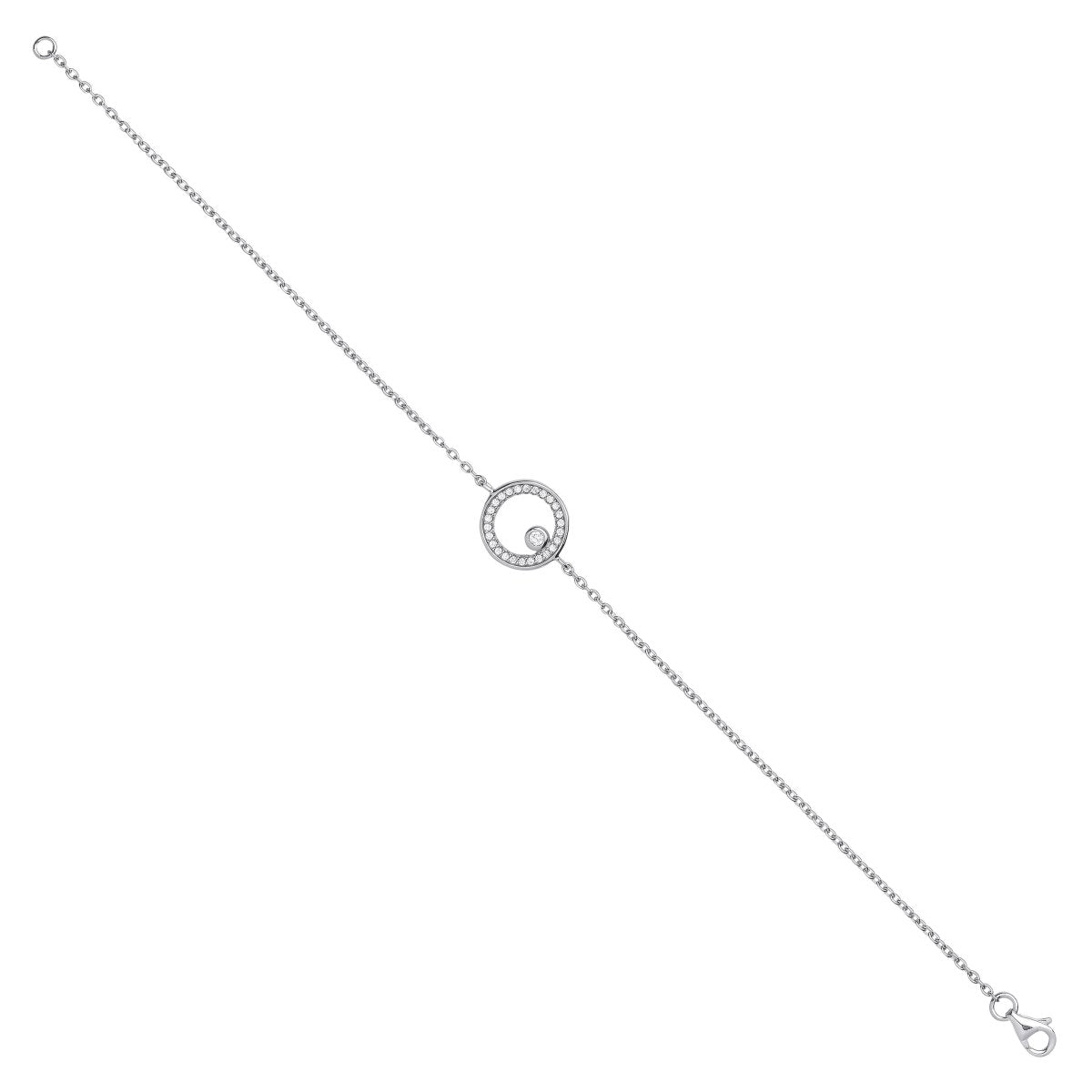 Sterling Silver Luxury Circle of Life CZ Ladies Bracelet - Samuel Perry