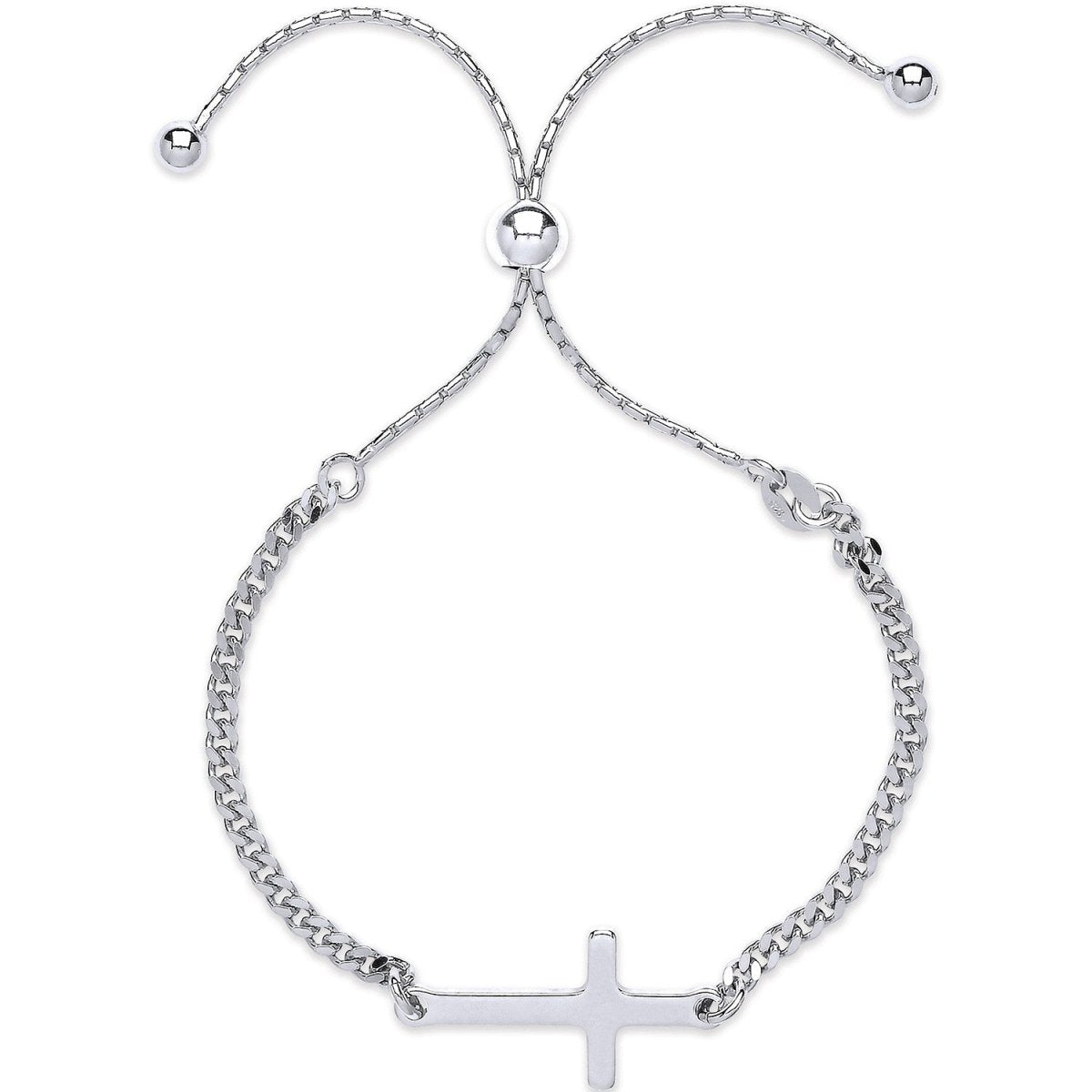 Sterling Silver Luxury Cross Friendship Bracelet - Samuel Perry
