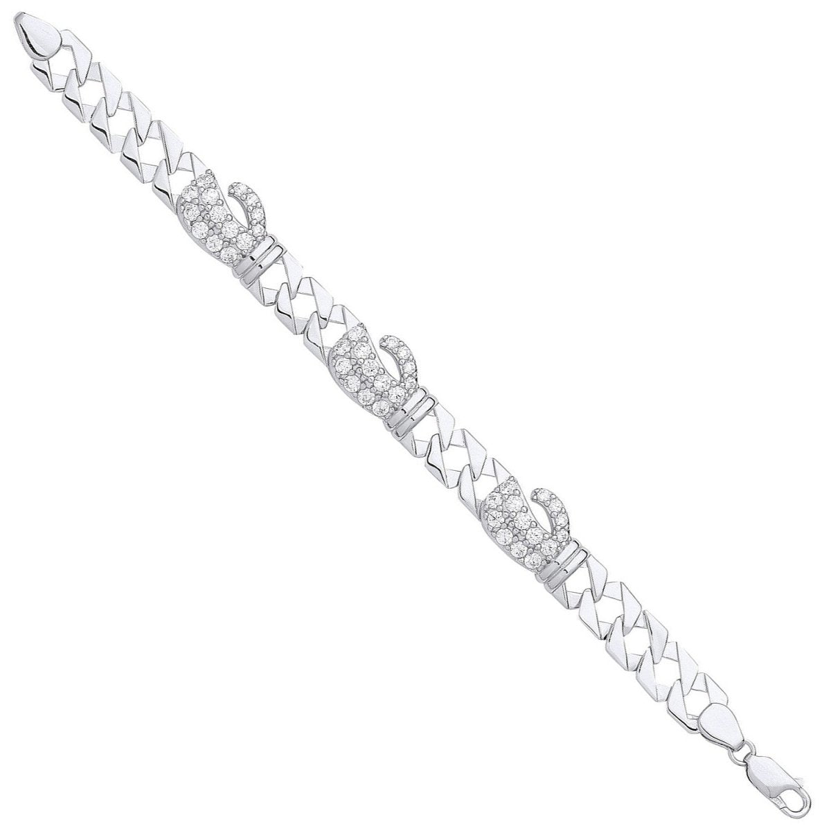 Sterling Silver Luxury CZ Boxing Gloves Baby Bracelet - Samuel Perry