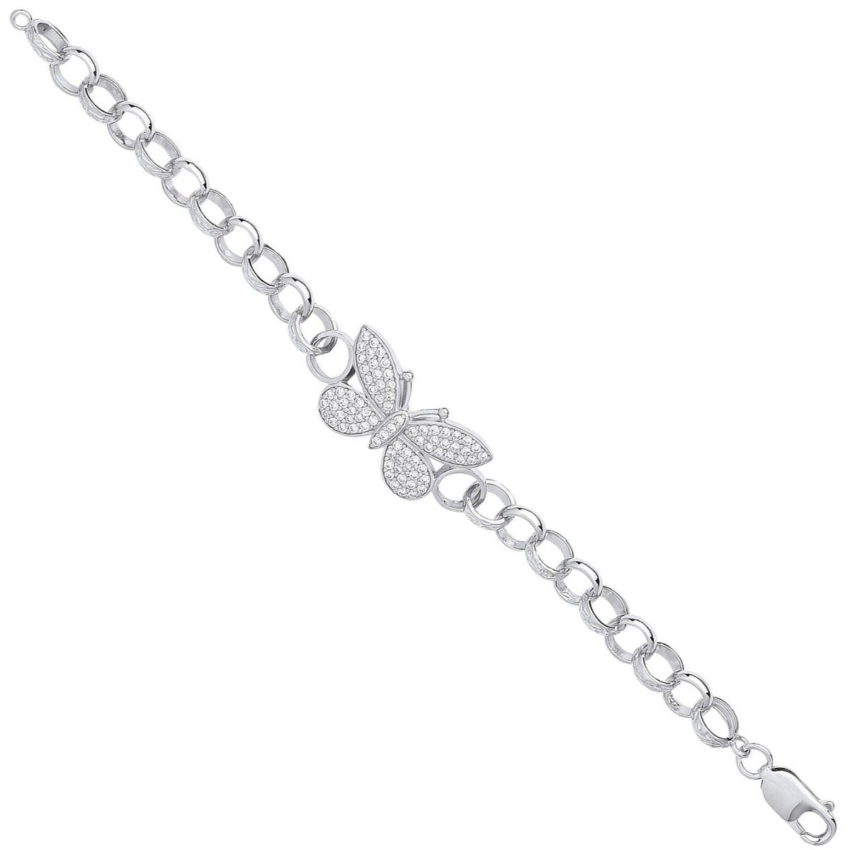 Sterling Silver Luxury CZ Butterfly Baby Bracelet - Samuel Perry