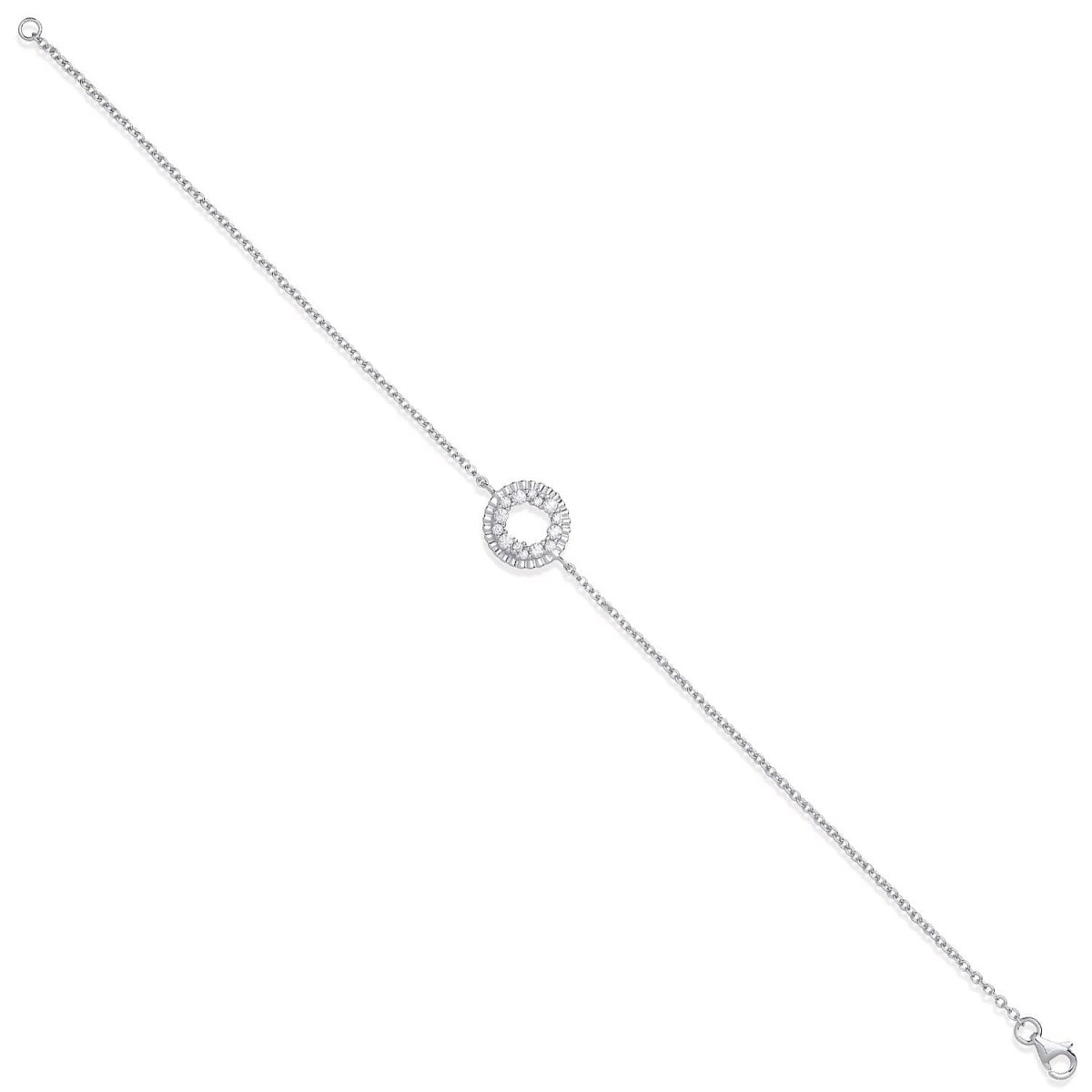 Sterling Silver Luxury CZ Circle of Life Ladies Bracelet - Samuel Perry