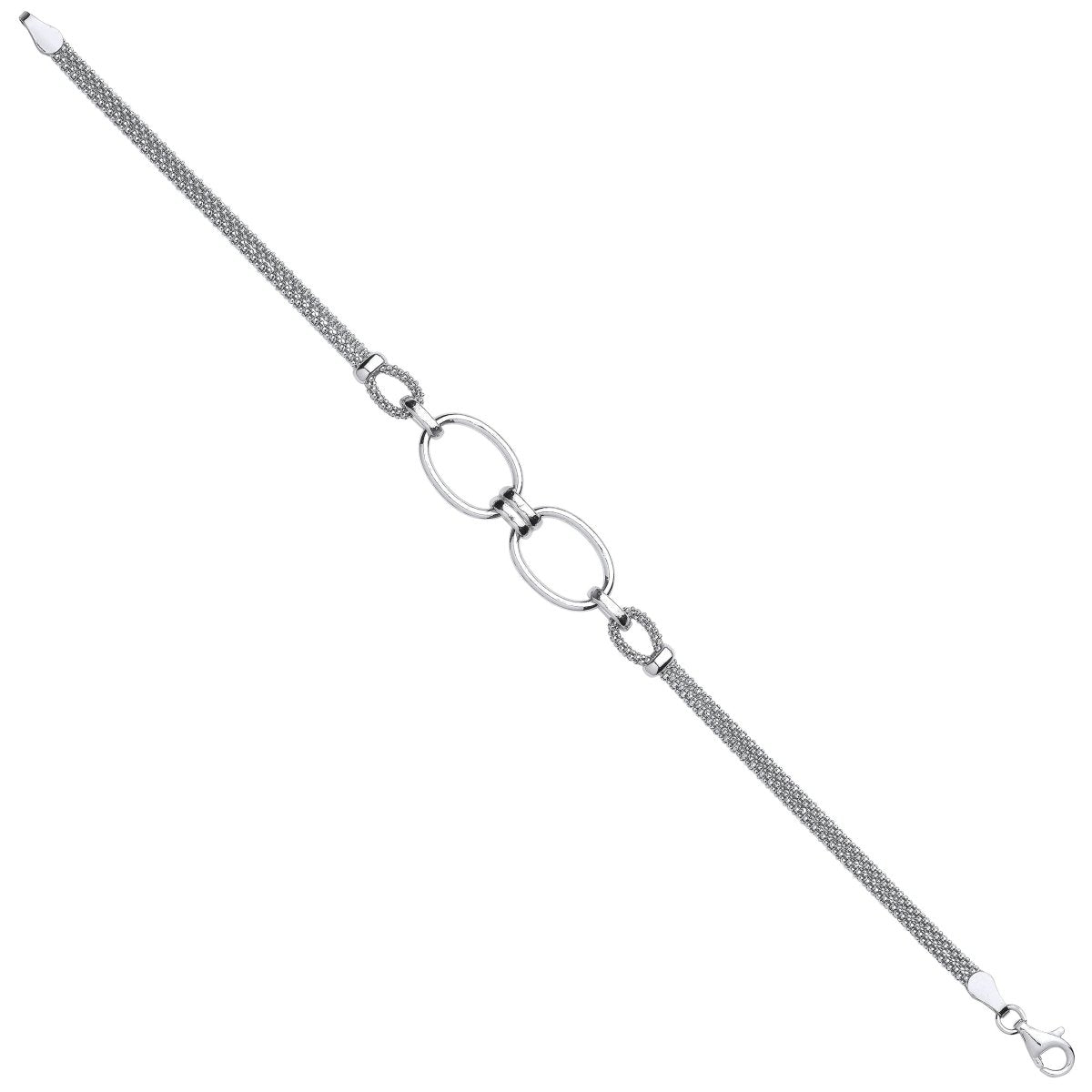 Sterling Silver Luxury Oval Circles Bracelet - Samuel Perry