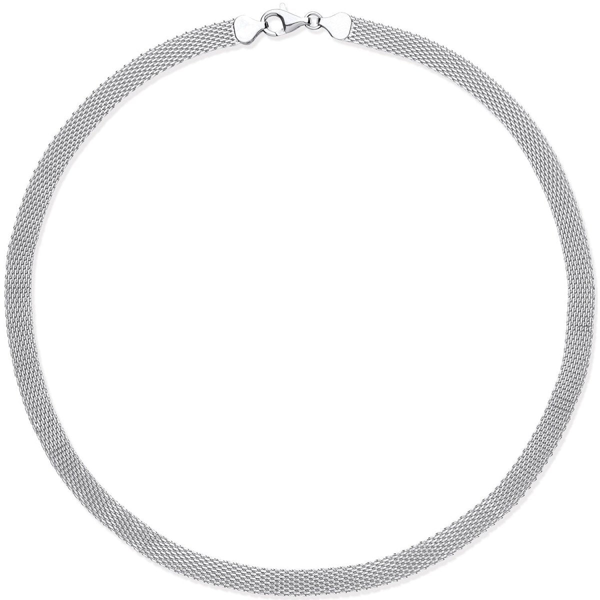 Sterling Silver Luxury Tight Mesh Watch Strap 18" Chain & Ladies Bracelet - Samuel Perry