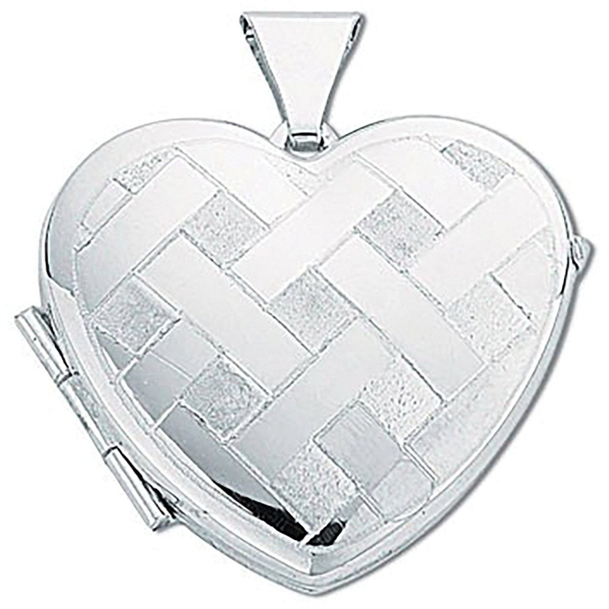 Sterling Silver Medium Engraved Heart Locket - Samuel Perry