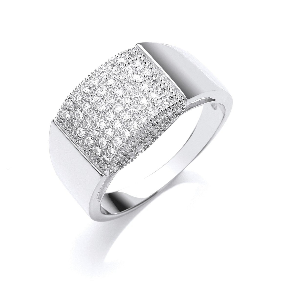 Sterling Silver Micro - Pave Cz Gents Ring - Samuel Perry