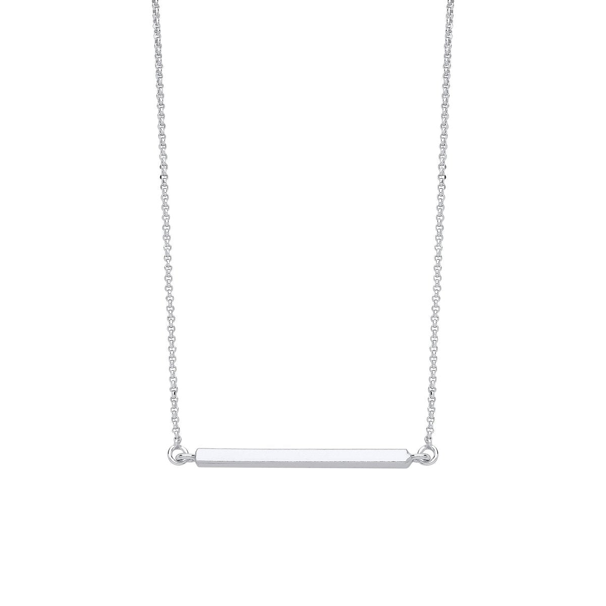 Sterling Silver Minimalist Square Tube Bar Necklace - Samuel Perry