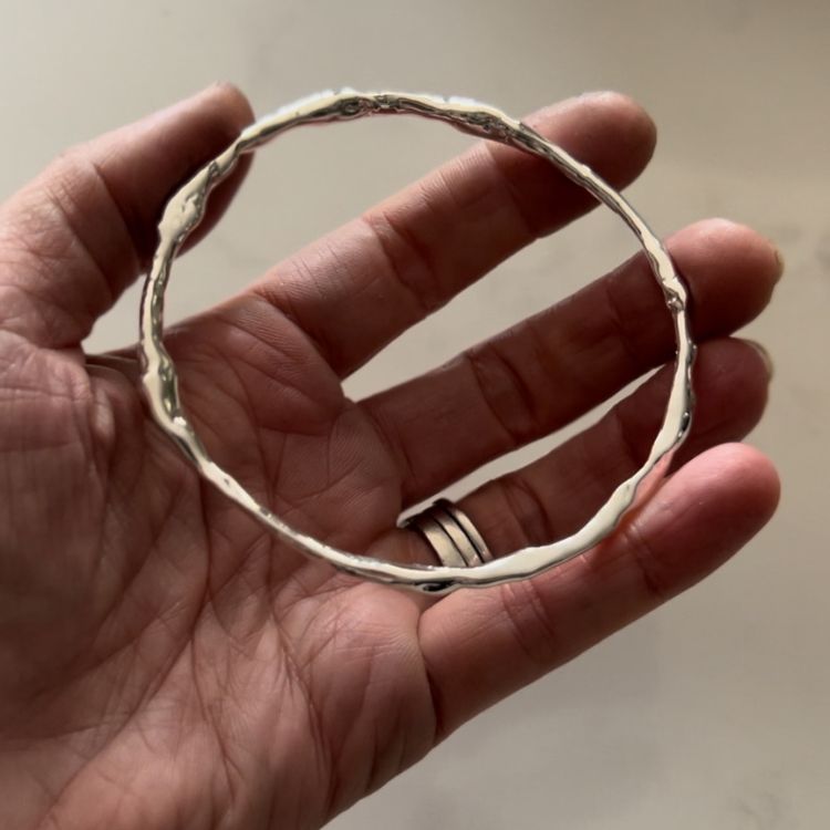 Sterling Silver Molten Bangle - Samuel Perry