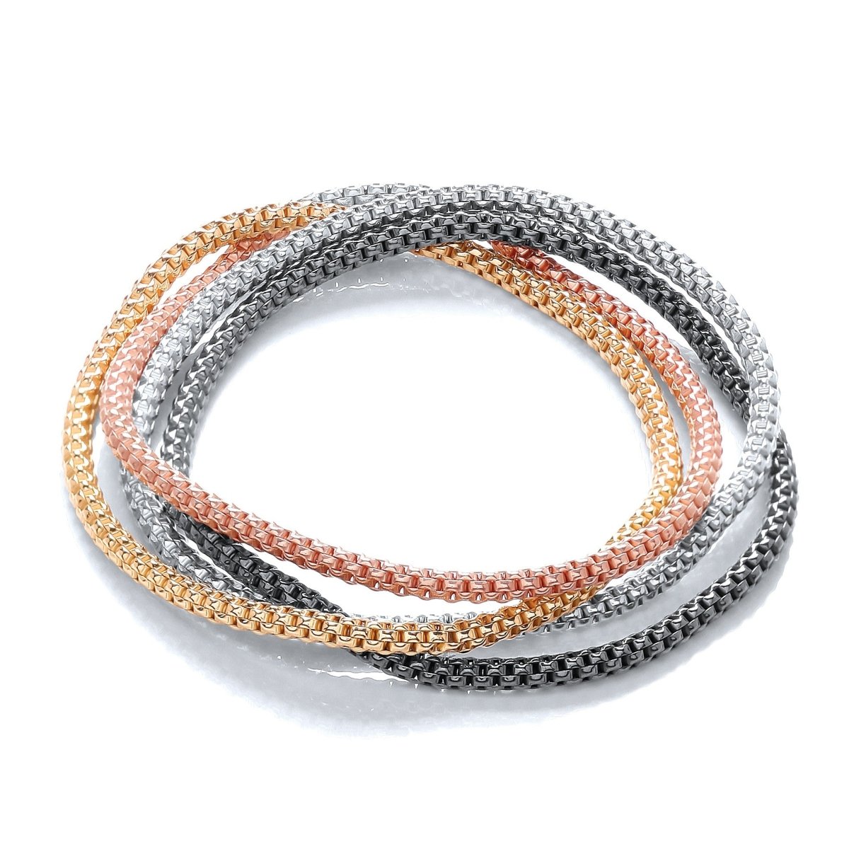 Sterling Silver & Multicoloured Vermeil 4 Strand Bracelet - Samuel Perry