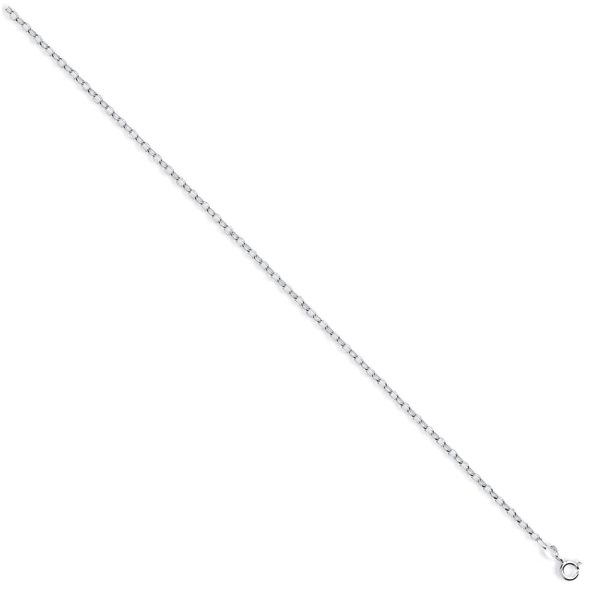 Sterling Silver Oval Belcher Anklet - Samuel Perry
