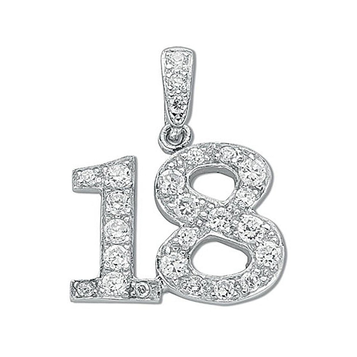 Sterling Silver Pave Set CZ 18 Drop Pendant – Elegant & Celebratory - Samuel Perry