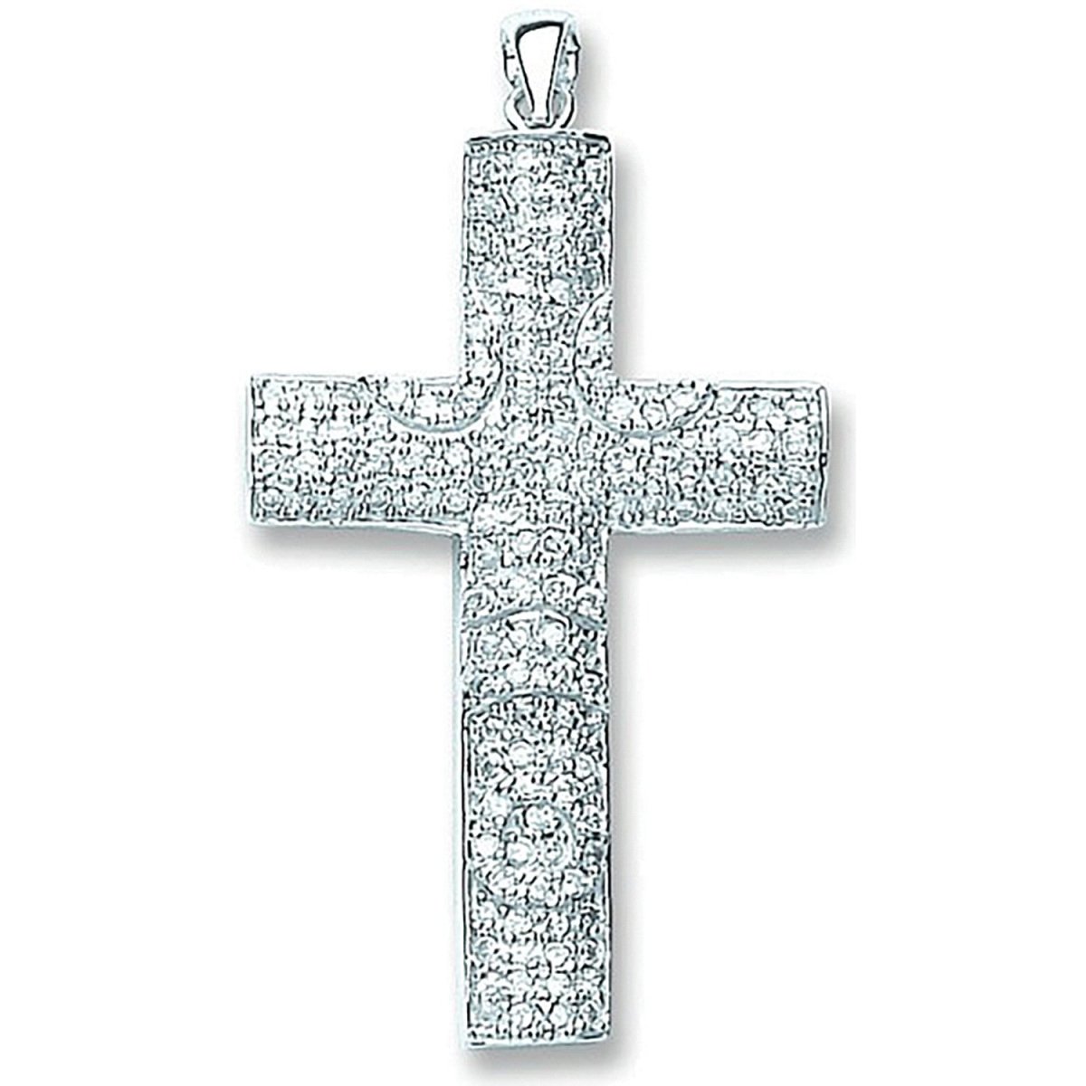 Sterling Silver Pavé Set CZ Cross – Timeless Brilliance - Samuel Perry