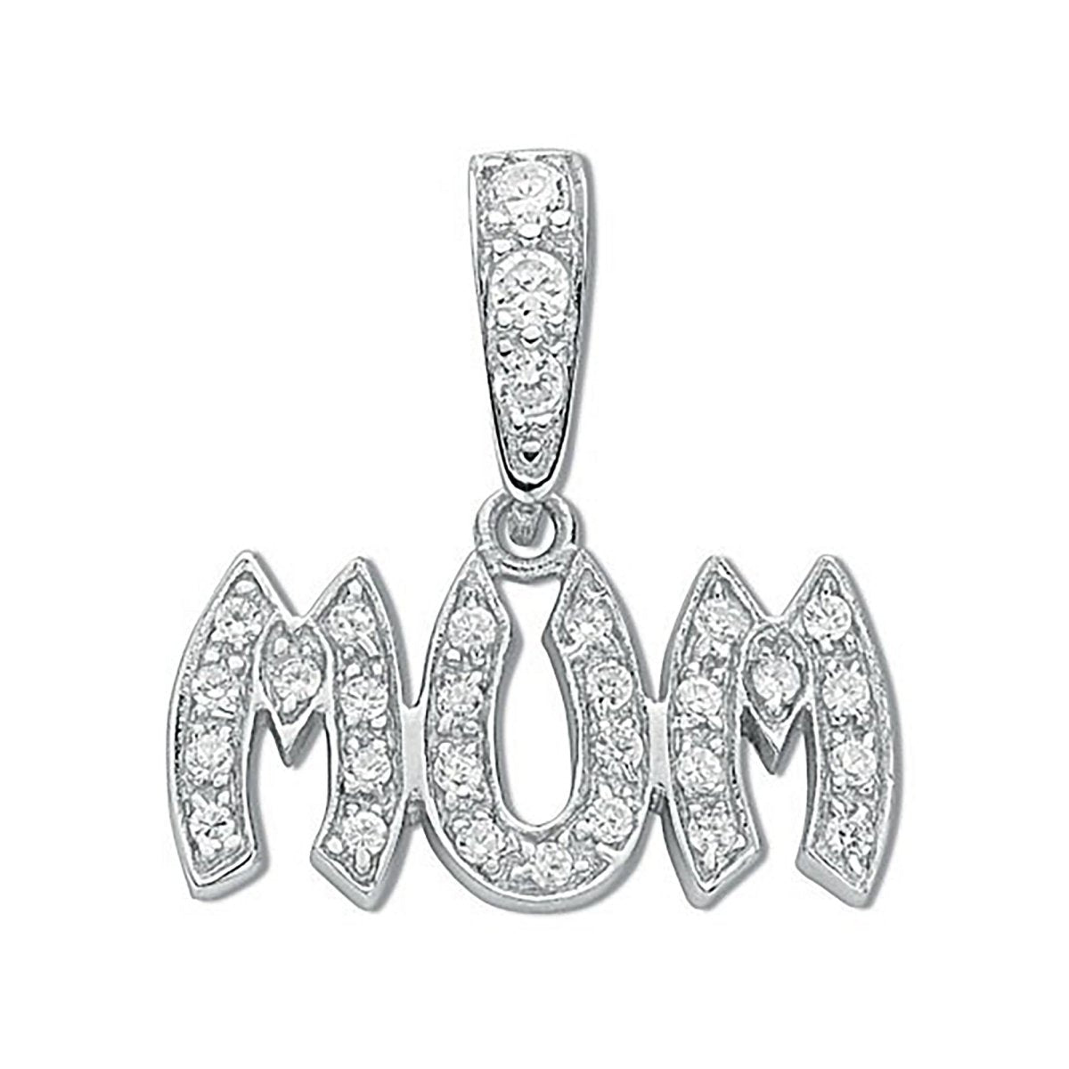 Sterling Silver Pave Set CZ Mum Drop Pendant – Elegant & Heartfelt - Samuel Perry