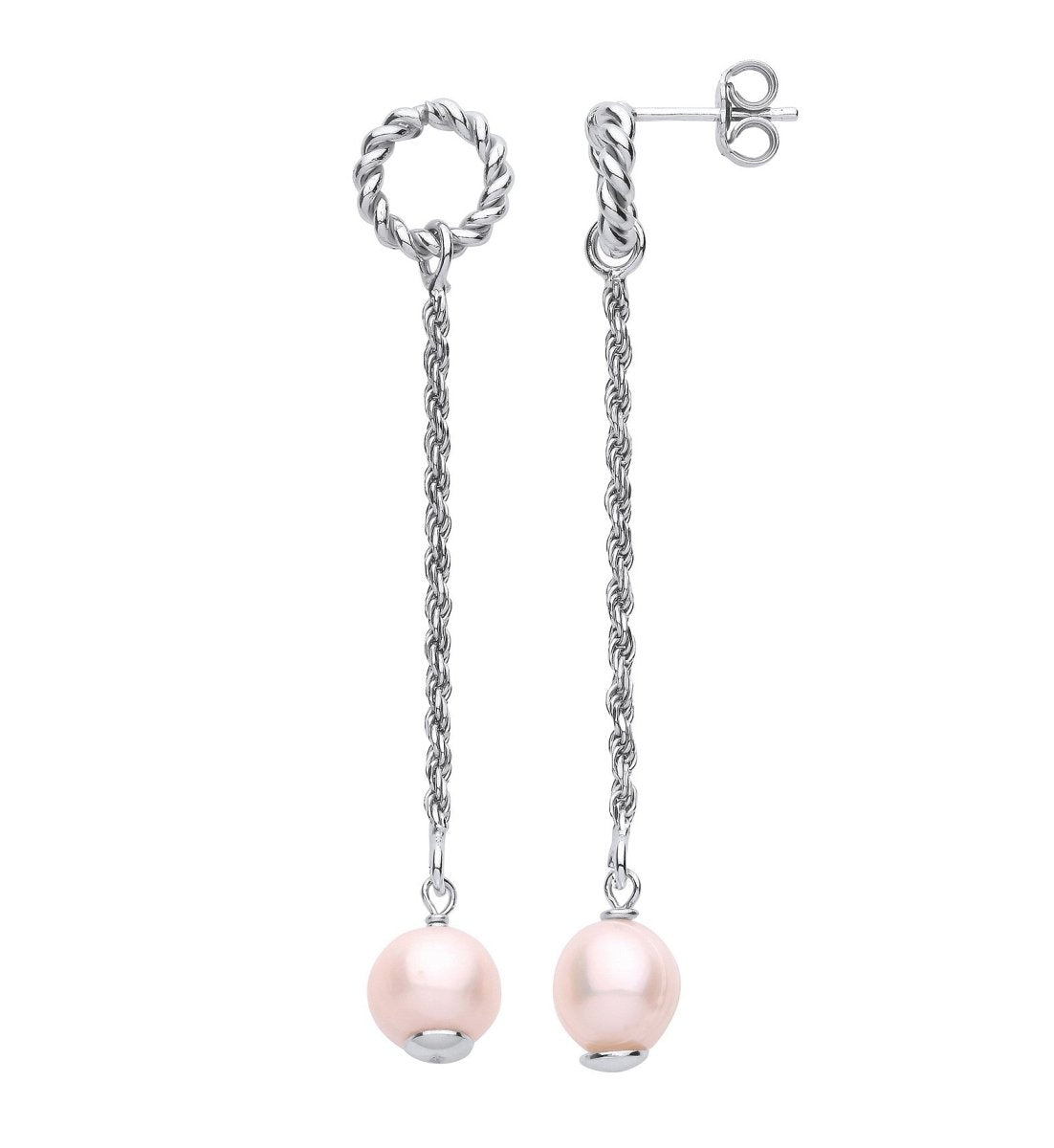 Sterling Silver Pearl Drop Earrings - Samuel Perry