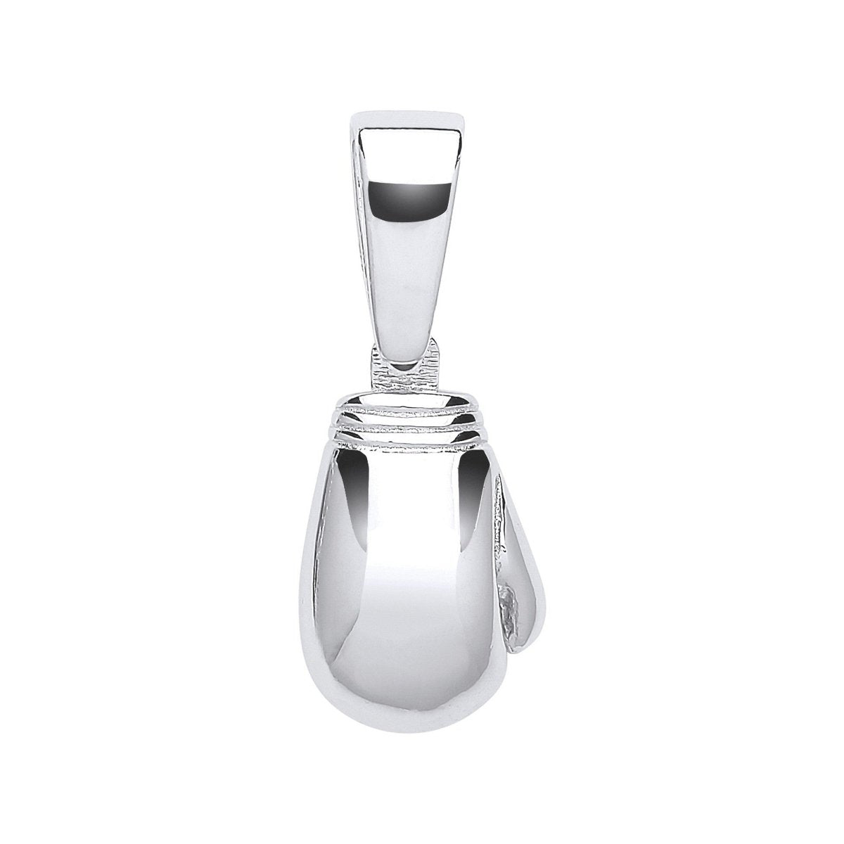 Sterling Silver Plain Boxing Glove Drop Pendant - Samuel Perry