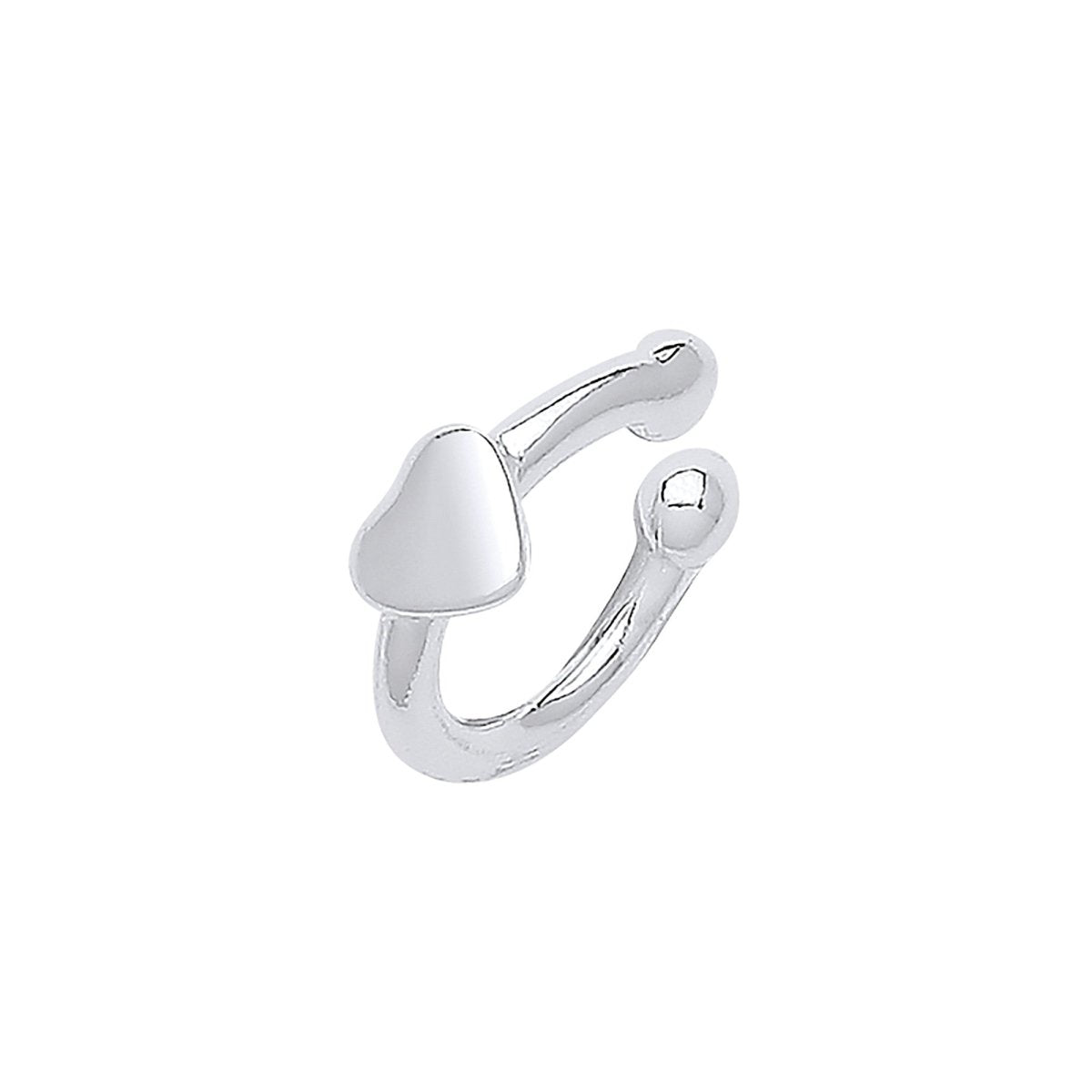 Sterling Silver Plain Cuff with Heart - Samuel Perry