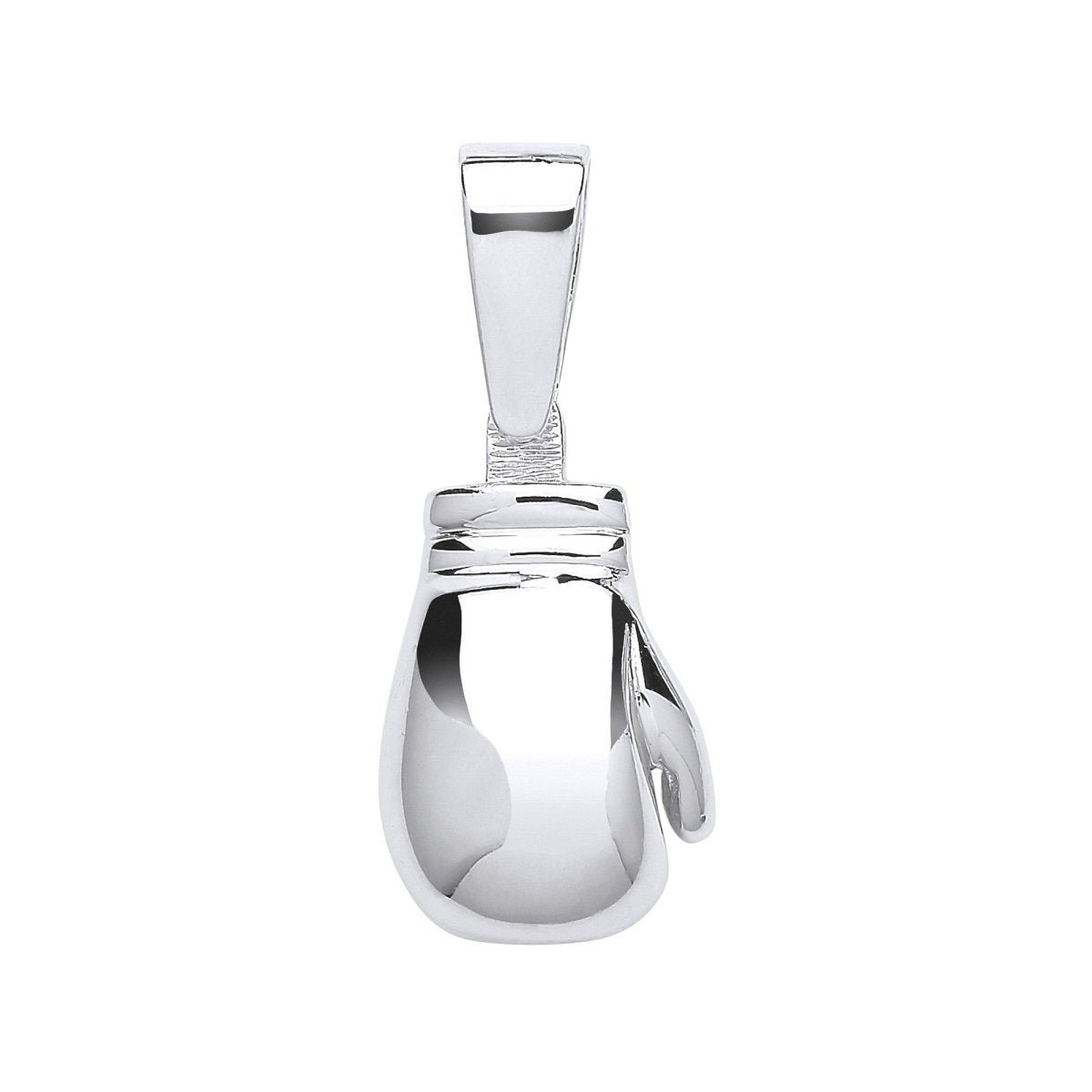 Sterling Silver Plain Large Boxing Glove Pendant - Samuel Perry