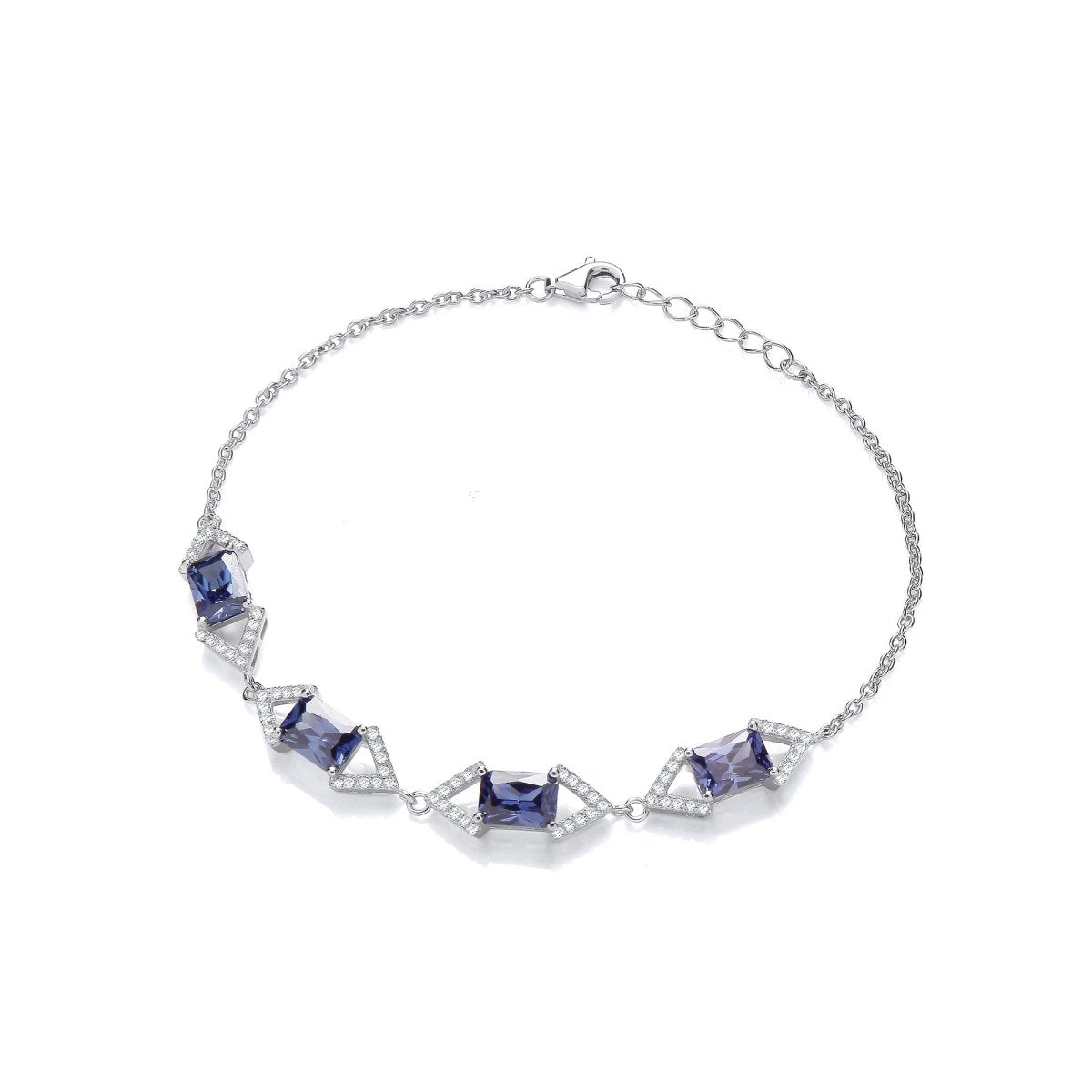 Sterling Silver Purple Tanzanite CZ Bracelet - Samuel Perry