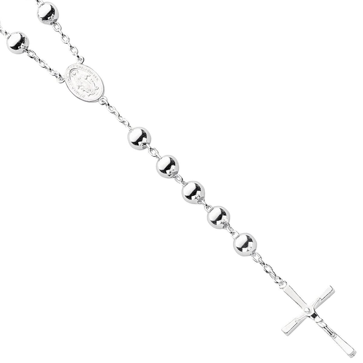 Sterling Silver Rosary Devotion Beads 28" - Samuel Perry