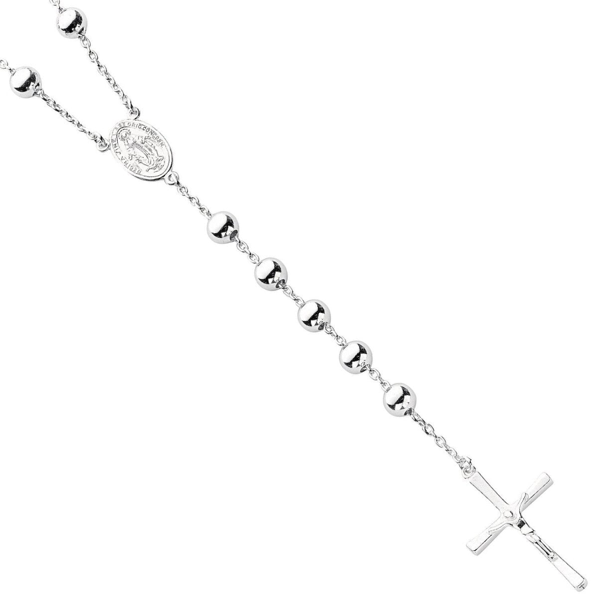 Sterling Silver Rosary Elegant Beads 28" - Samuel Perry