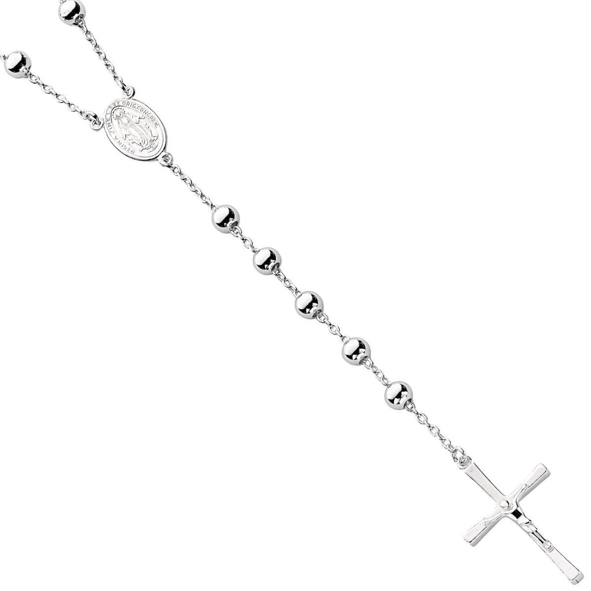 Sterling Silver Rosary Luxury Beads 28" - Samuel Perry